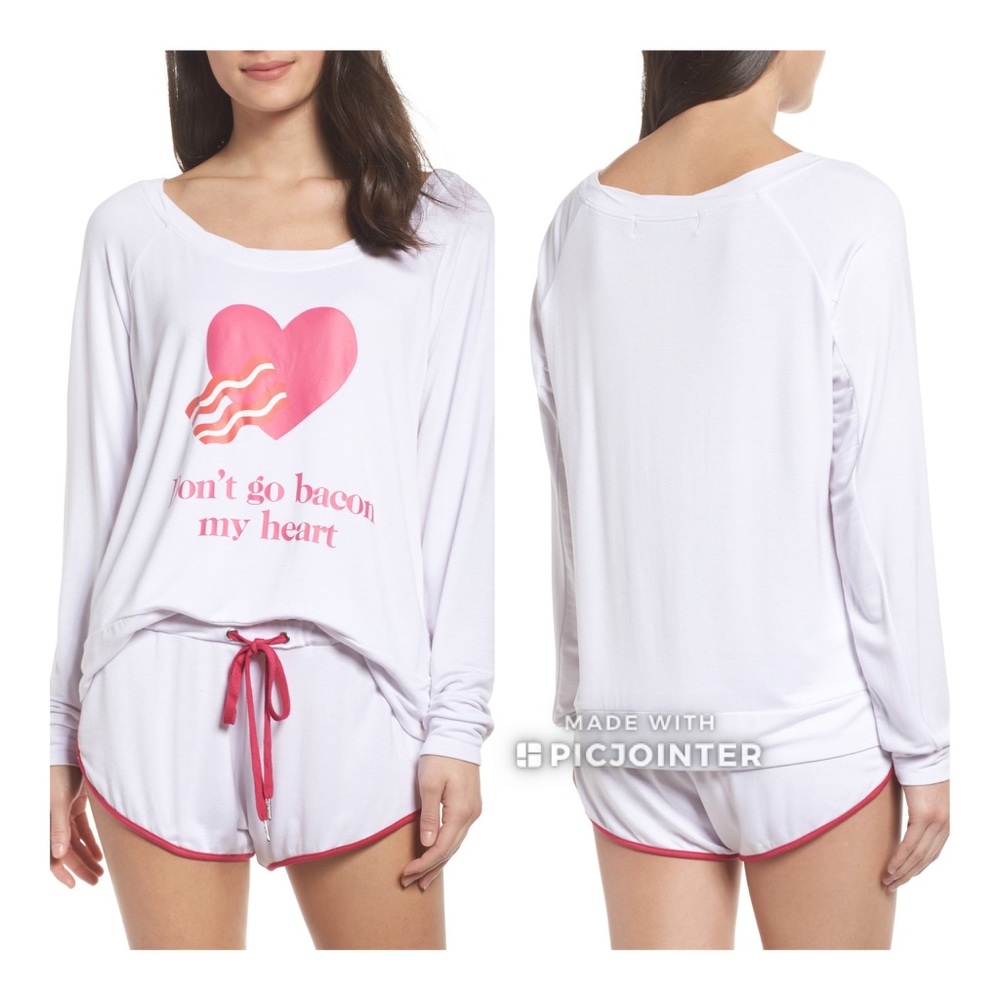 Laundry Room Don't Go Bacon My Heart Top XS S White